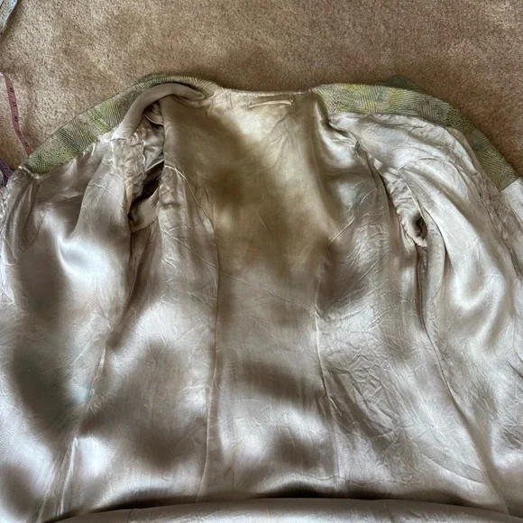 Original 1930s Chinese Silk Brocade House Coat Robe Dress Floral Frog Closures - Picture 16 of 17